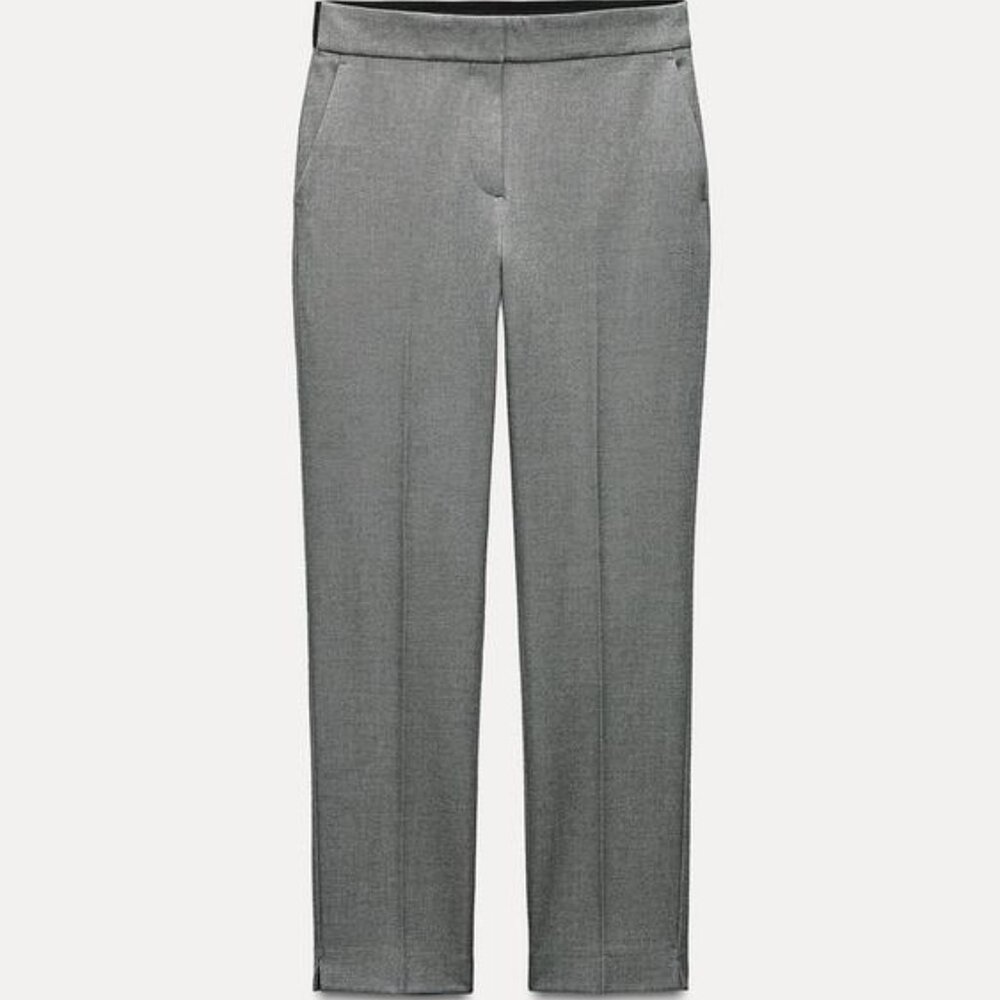 Zara Pearl Gray Women's Size M Polished Classic Capsule Wardrobe Tailored Pants